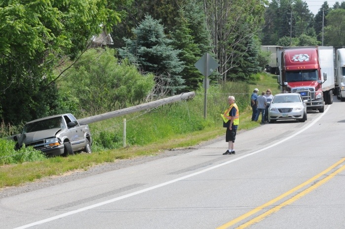 Driver strikes power pole on PM Highway