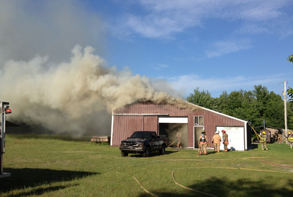 Fire destroys Grant pole barn