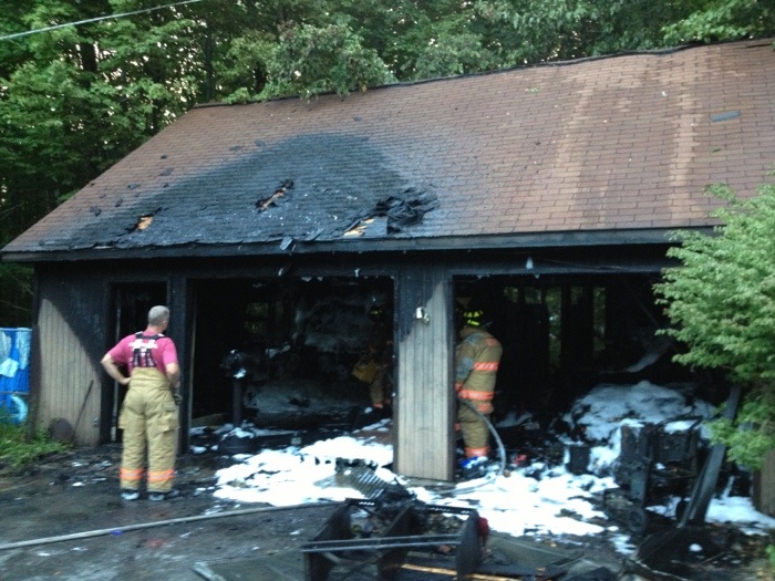 Fire destroys garage