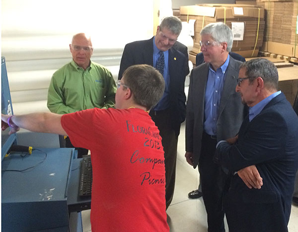 Governor tours FloraCraft: ‘This really gets me fired up.’