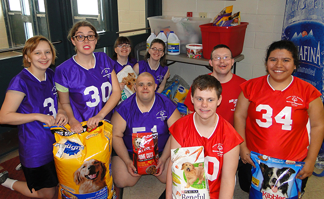 Special Olympians help out animal shelter.