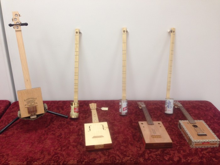 Handmade musical instruments featured at art center.