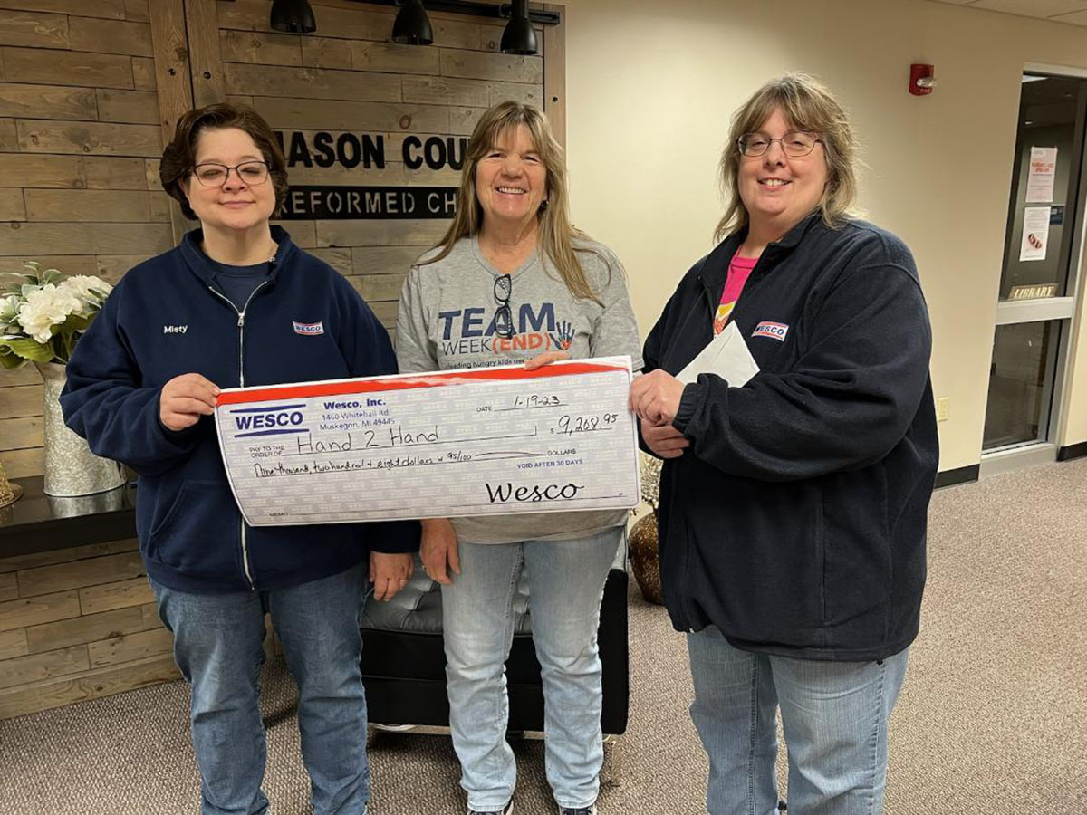 Scottville Wesco customers donate over $9,000 to Hand 2 Hand ...